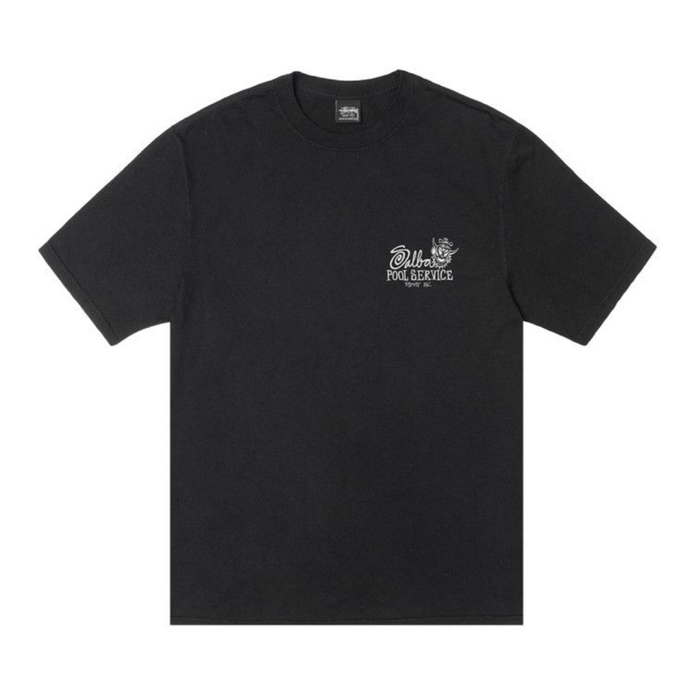 Stussy Black Short Sleeve Pool Service Tee